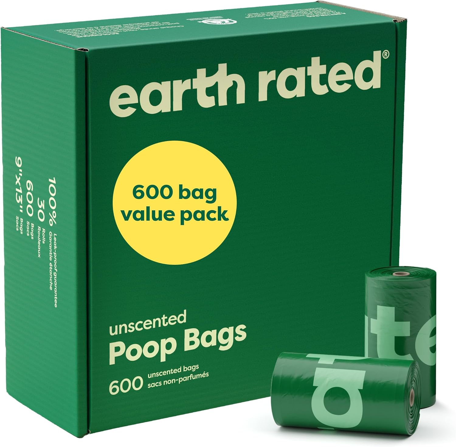 Dog Poop Bag Refill Rolls – Leak-Proof, Extra Strong - Unscented / 600 Bags